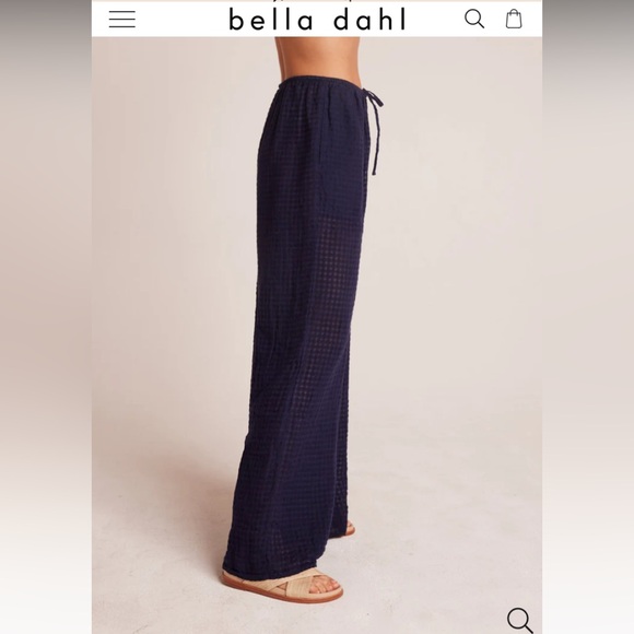 NWOT Bella Dahl Wide Leg Pocket Beach Pant - Tropic Navy Size Small - Picture 3 of 4